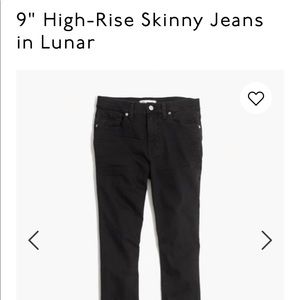 Madewell 9” high rise skinny jeans, lunar wash